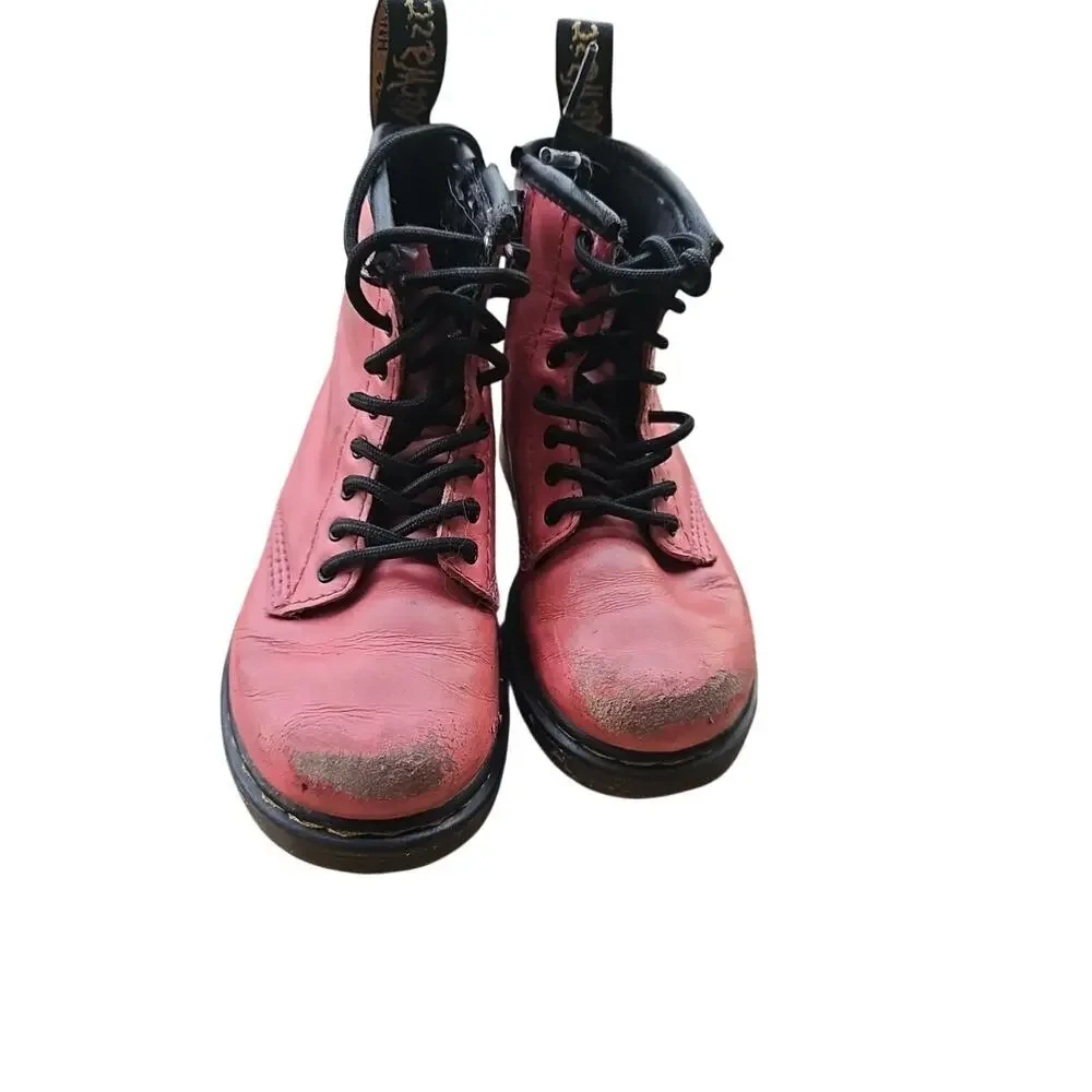 Dr. Martens Youth Toddler Leather Pink Ankle Boots 7 UK 8 US 24 EU 1460T Kids